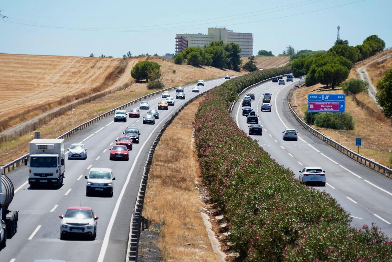 Carreteras de Huelva este viernes.