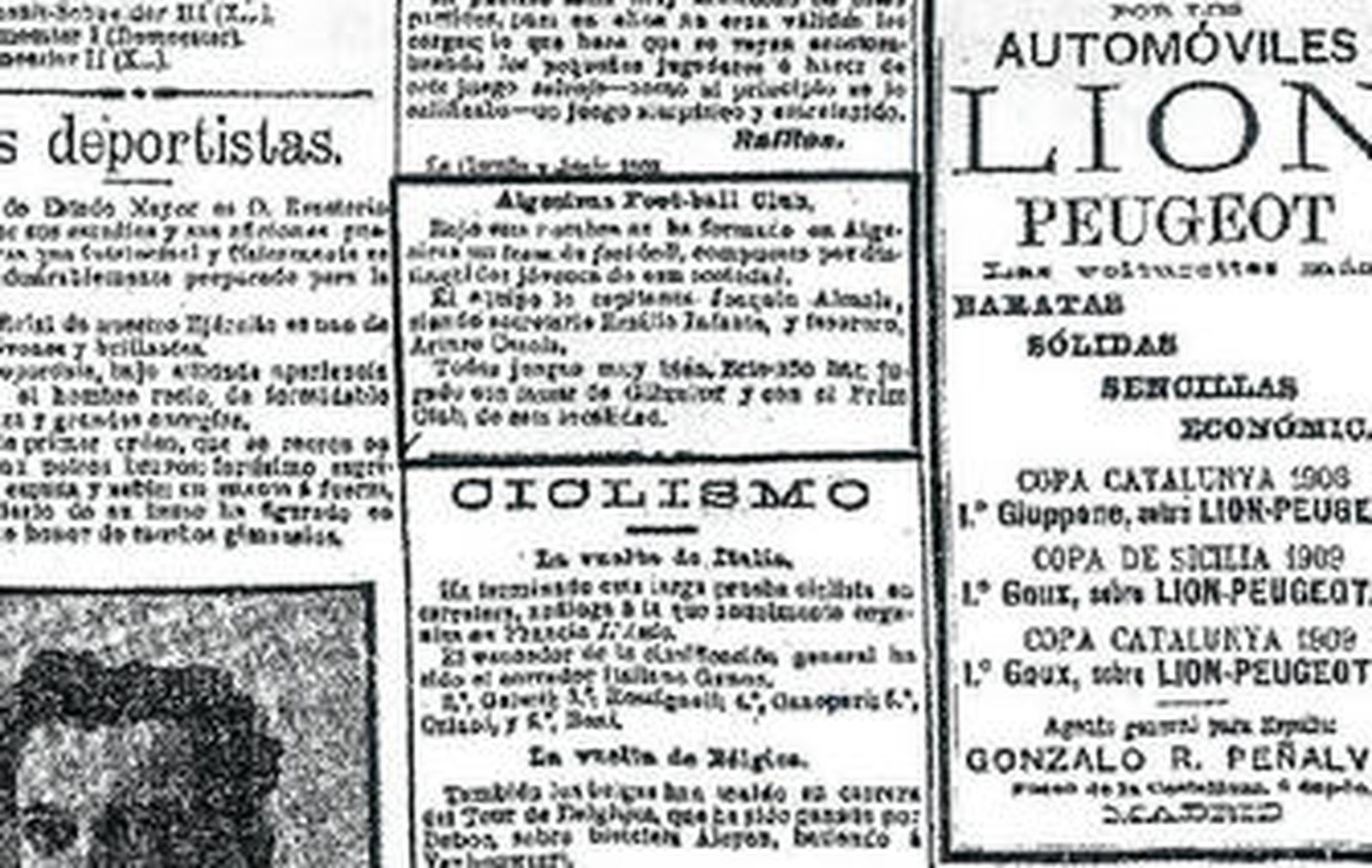 Abajo la portada del Heraldo (i.) y la de deportes, arriba ampliado.