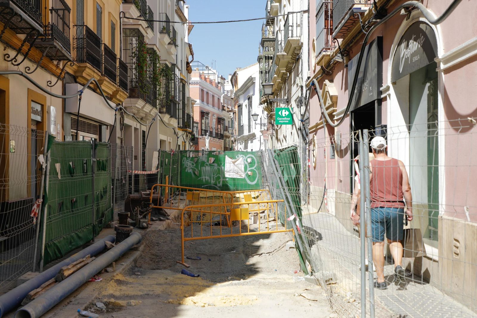 Las fotos de las obras en la calle Zaragoza de Sevilla