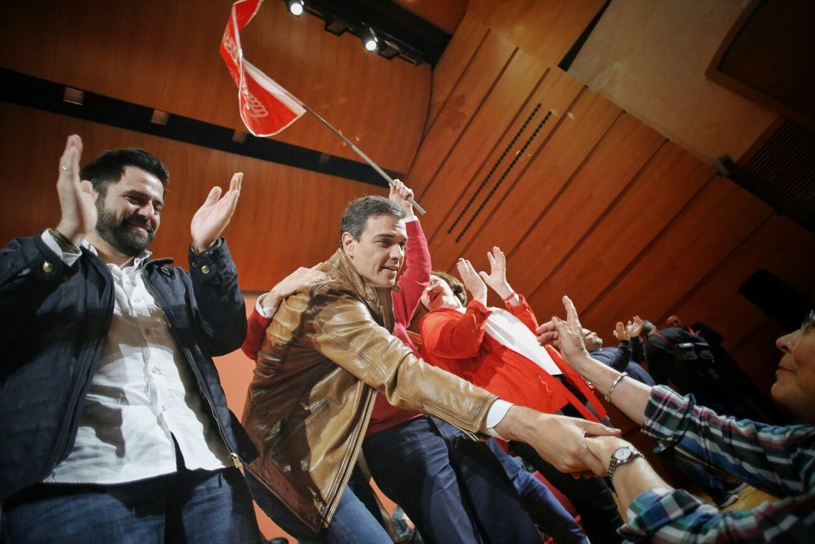Pedro Sánchez, durante al acto celebrado en el Palacio de Congresos.