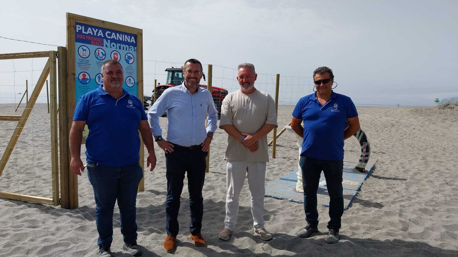 Juan Franco y Rafael León, junto a los técnicos municipales