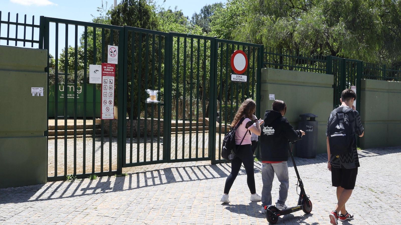 El Parque Amate, cerrado este lunes.