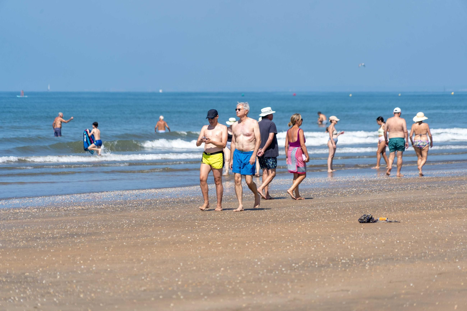Ambiente de las playas de Punta Umbría la mañana del sábado 9 de agosto