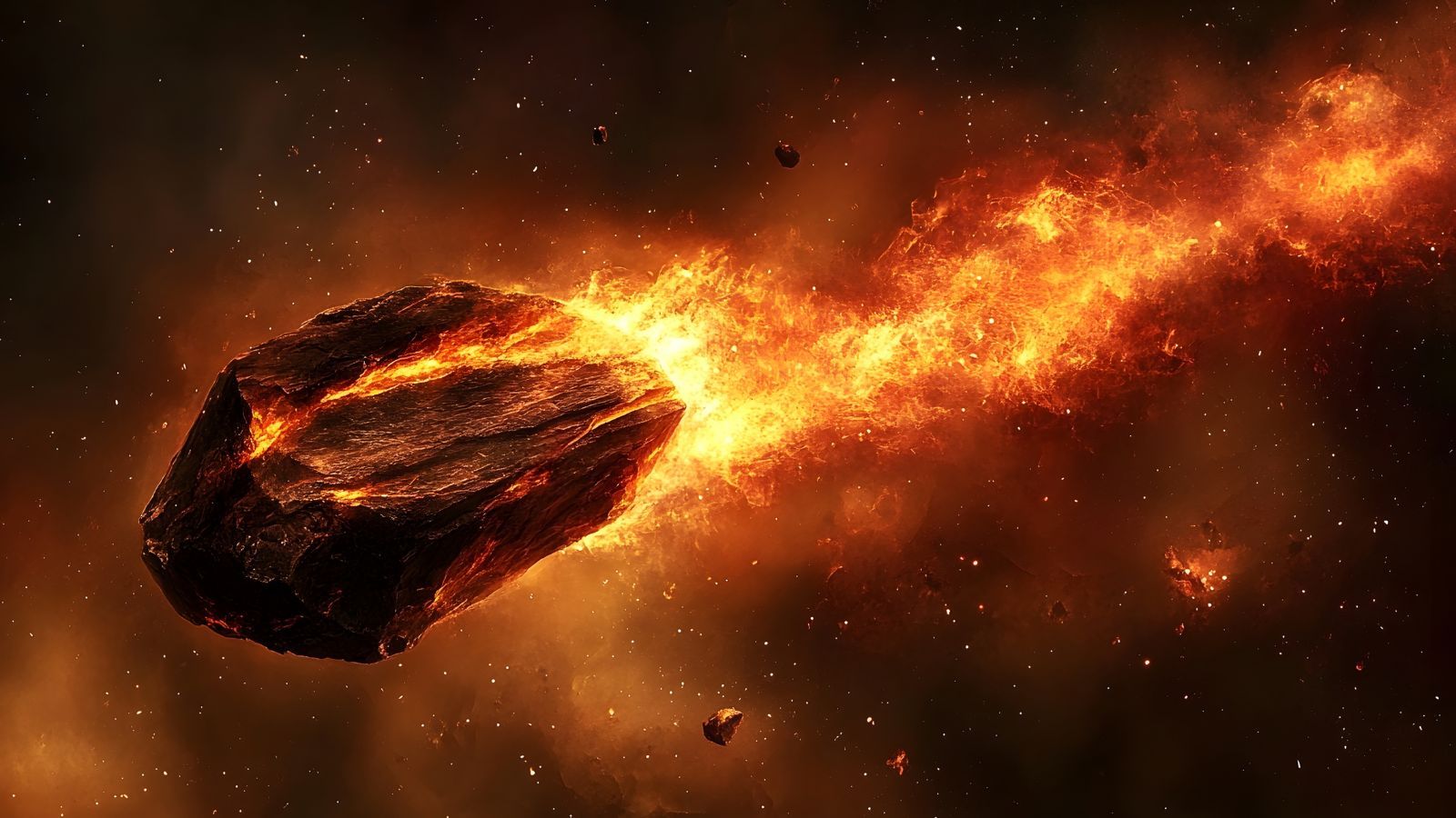 Una ilustración de un asteroide generada por IA