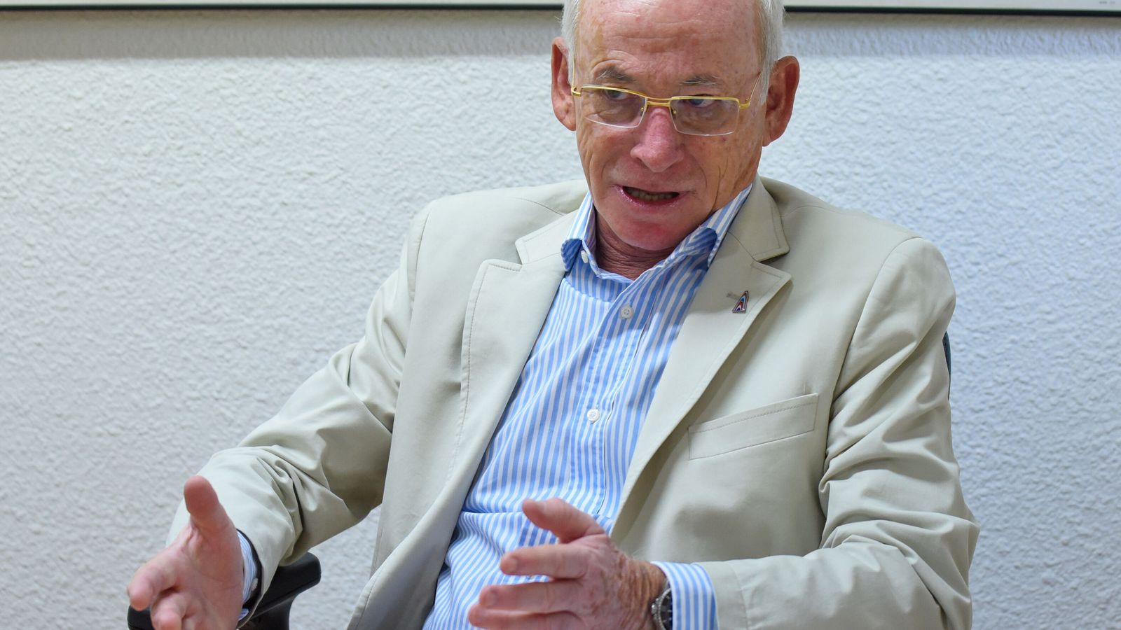 Beltrán Calvo, durante la conversación con este periódico.