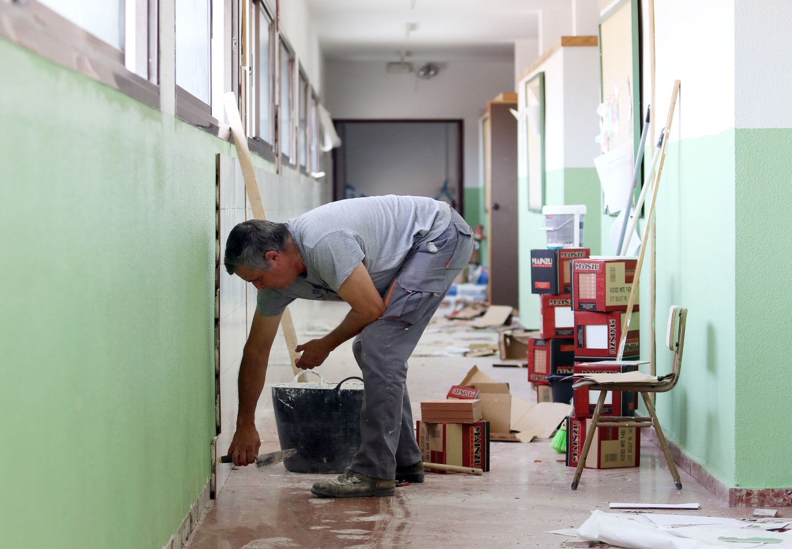 Imagen de archivo de unas obras en un colegio
