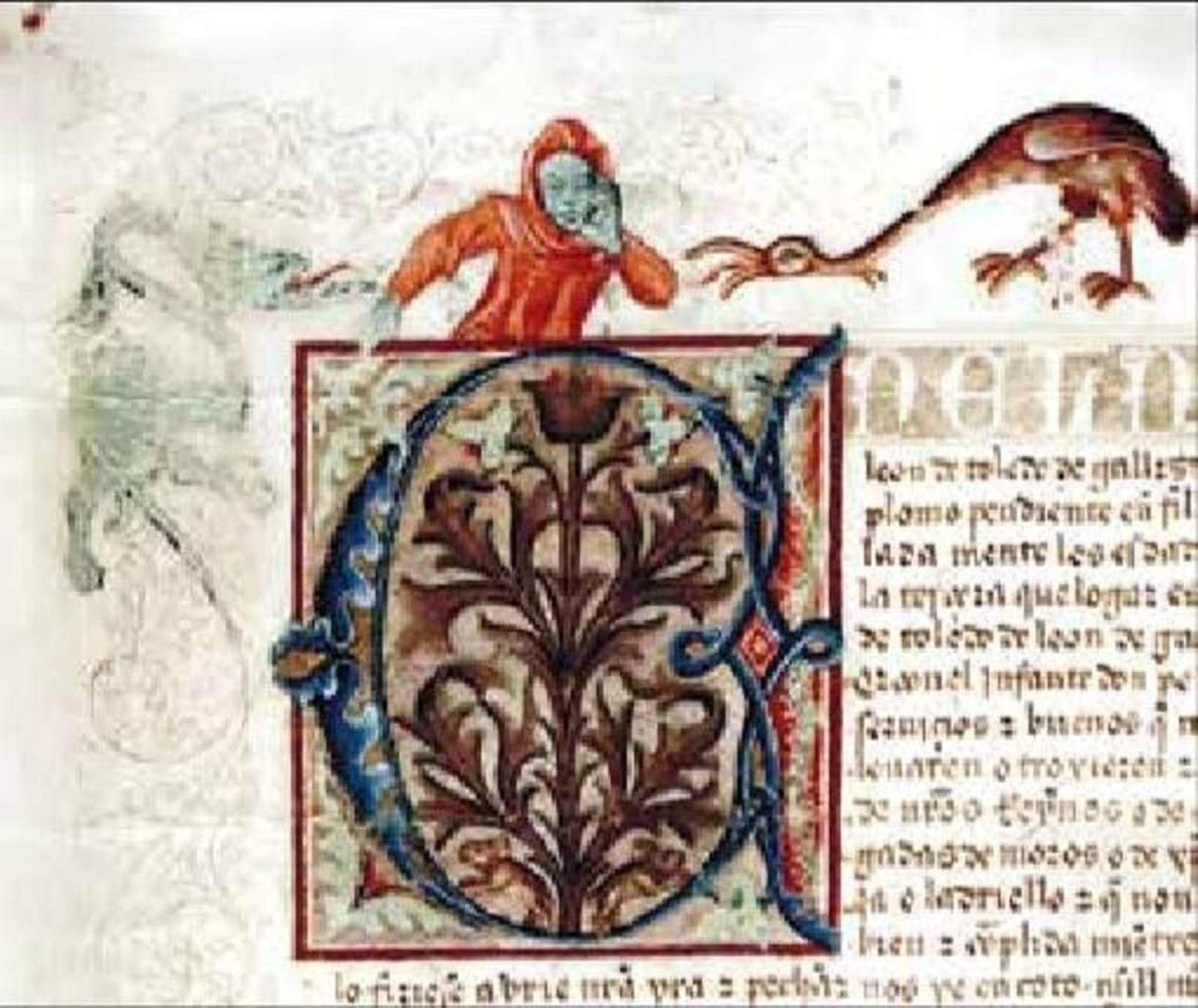 Letra capitular de un privilegio de Juan II.