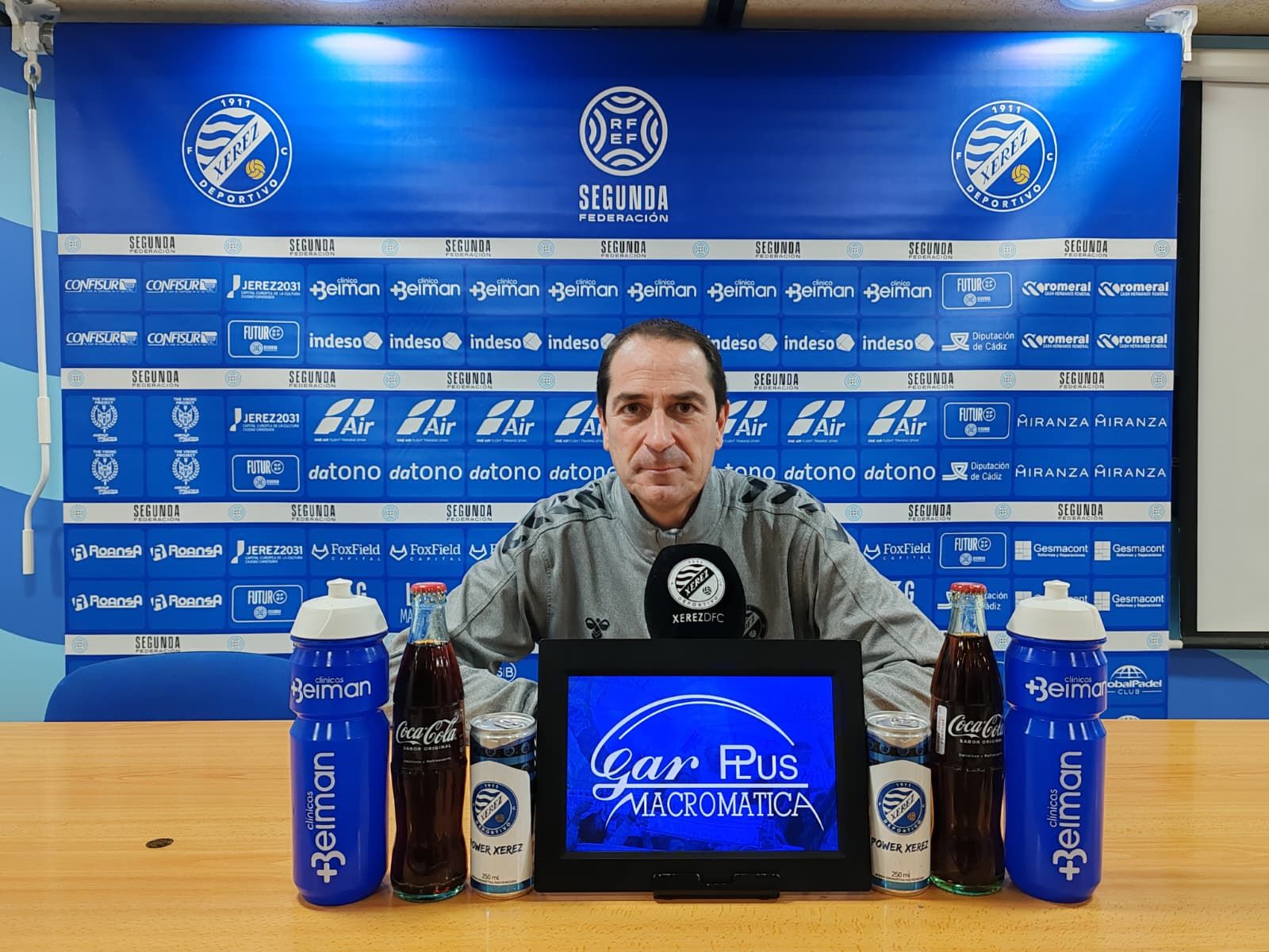 Diego Caro, en la sala de prensa de Chapín este martes antes del encuentro contra el Real Jaén.