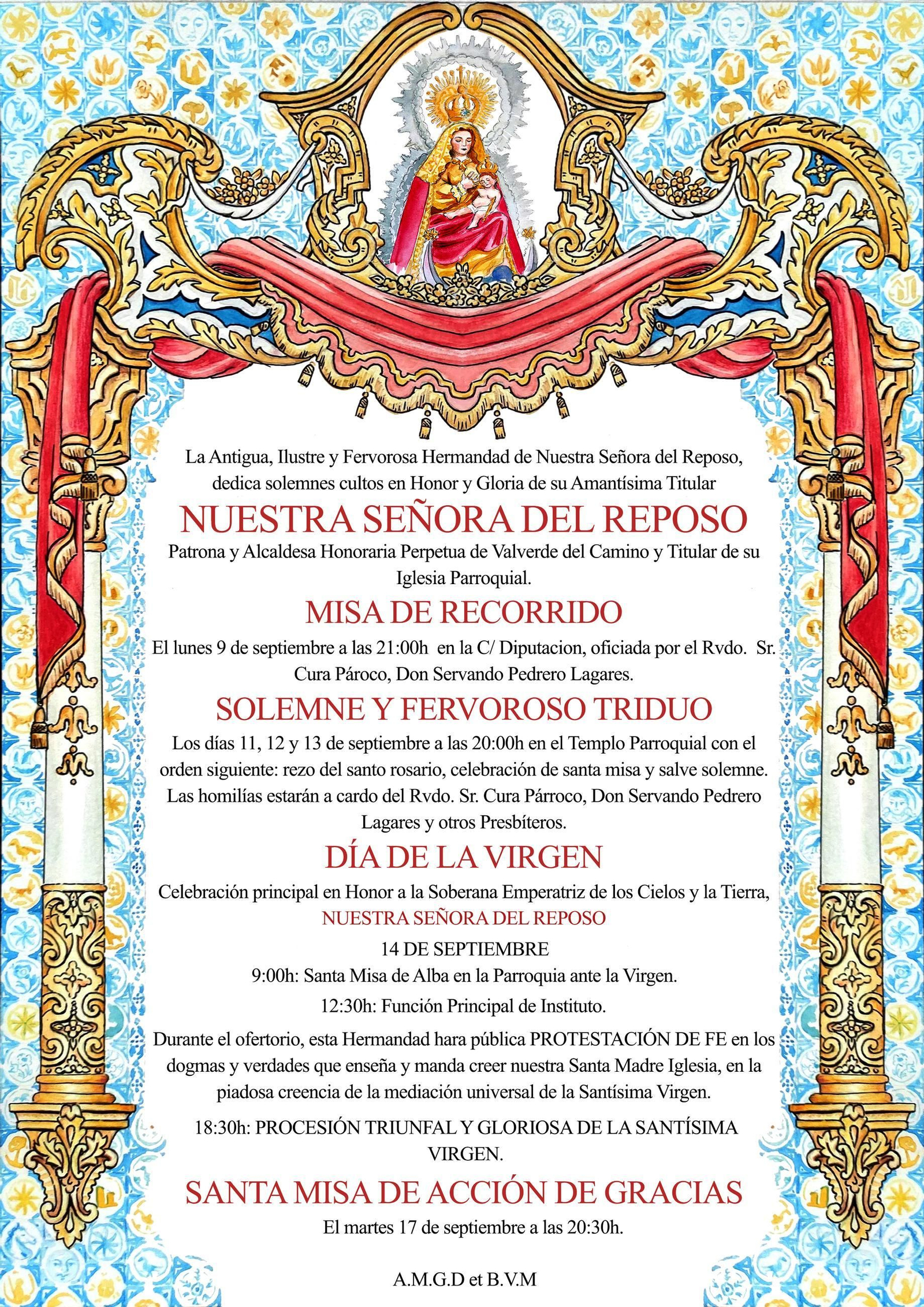 Cartel informativo sobre la programación de las Fiestas Patronales de Valverde del Camino. Cartel informativo sobre la programación de las Fiestas Patronales de Valverde del Camino.