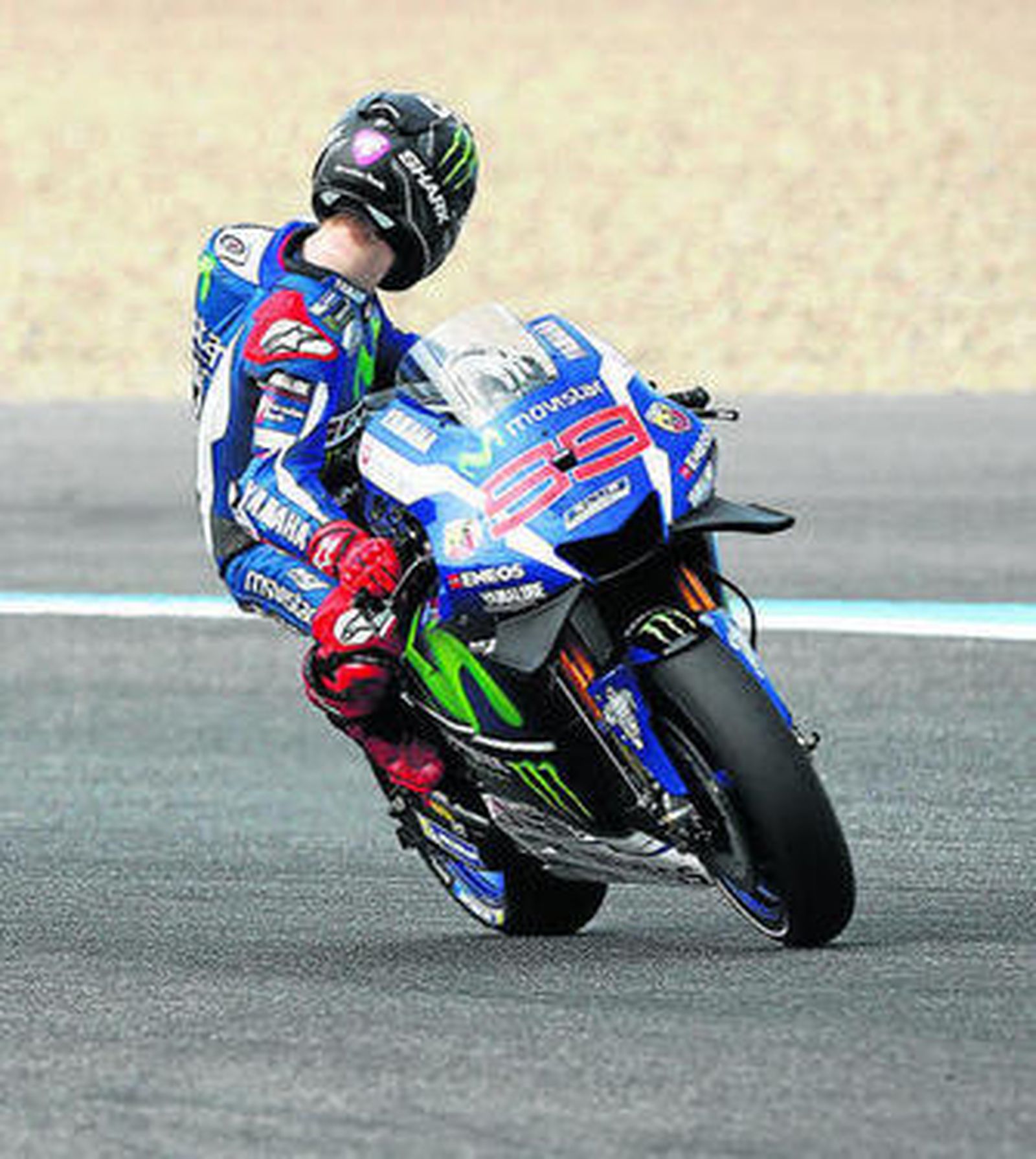 Lorenzo, en Jerez durante la primera tanda de entrenamientos libres.