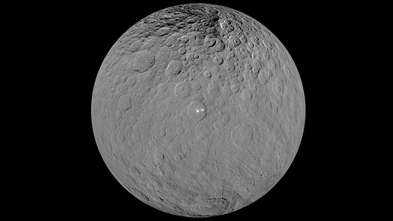 El planeta enano Ceres visto por la nave espacial Dawn de la NASA.