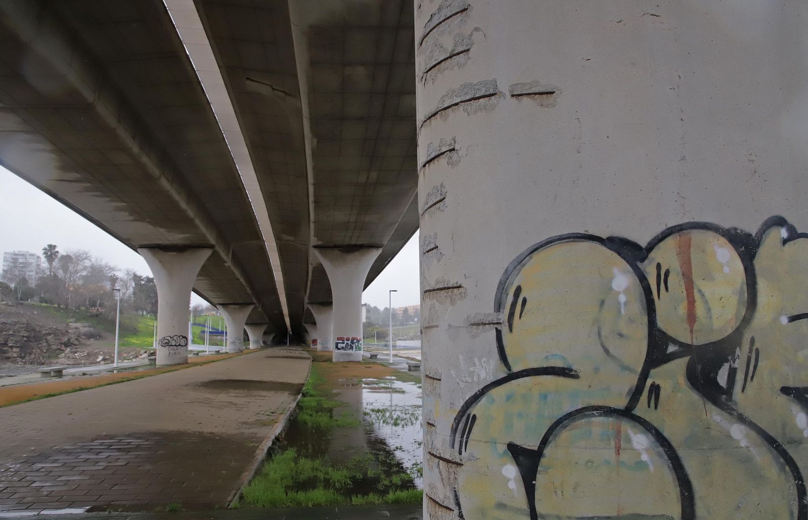 Las imágenes de los daños en el puente del Acceso Norte a Algeciras que encienden las alertas