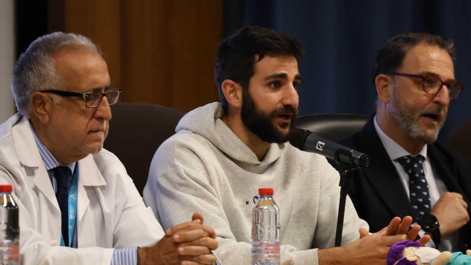 Ricky Rubio, durante su alocución. Ricky Rubio, durante su alocución.