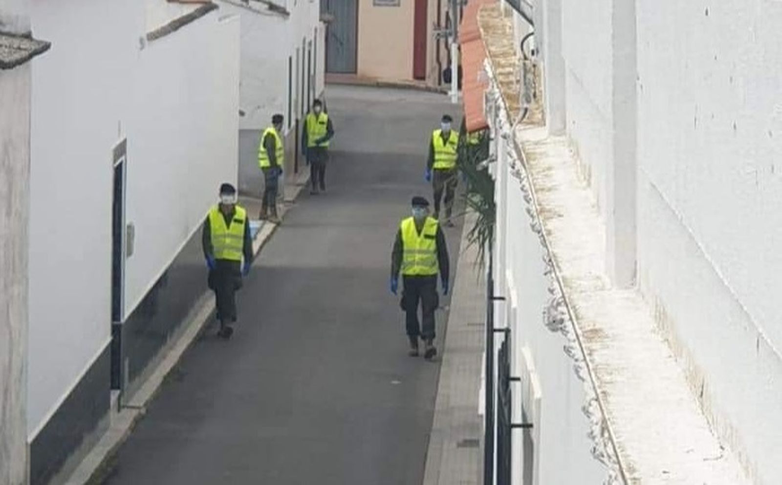 Efectivos de la Unidad Militar de Emergencias en Belmez.