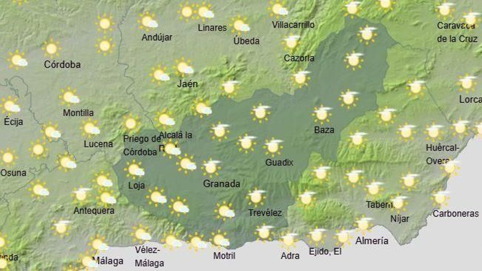 El Tiempo en Granada el tercer fin de semana de mayo de 2025