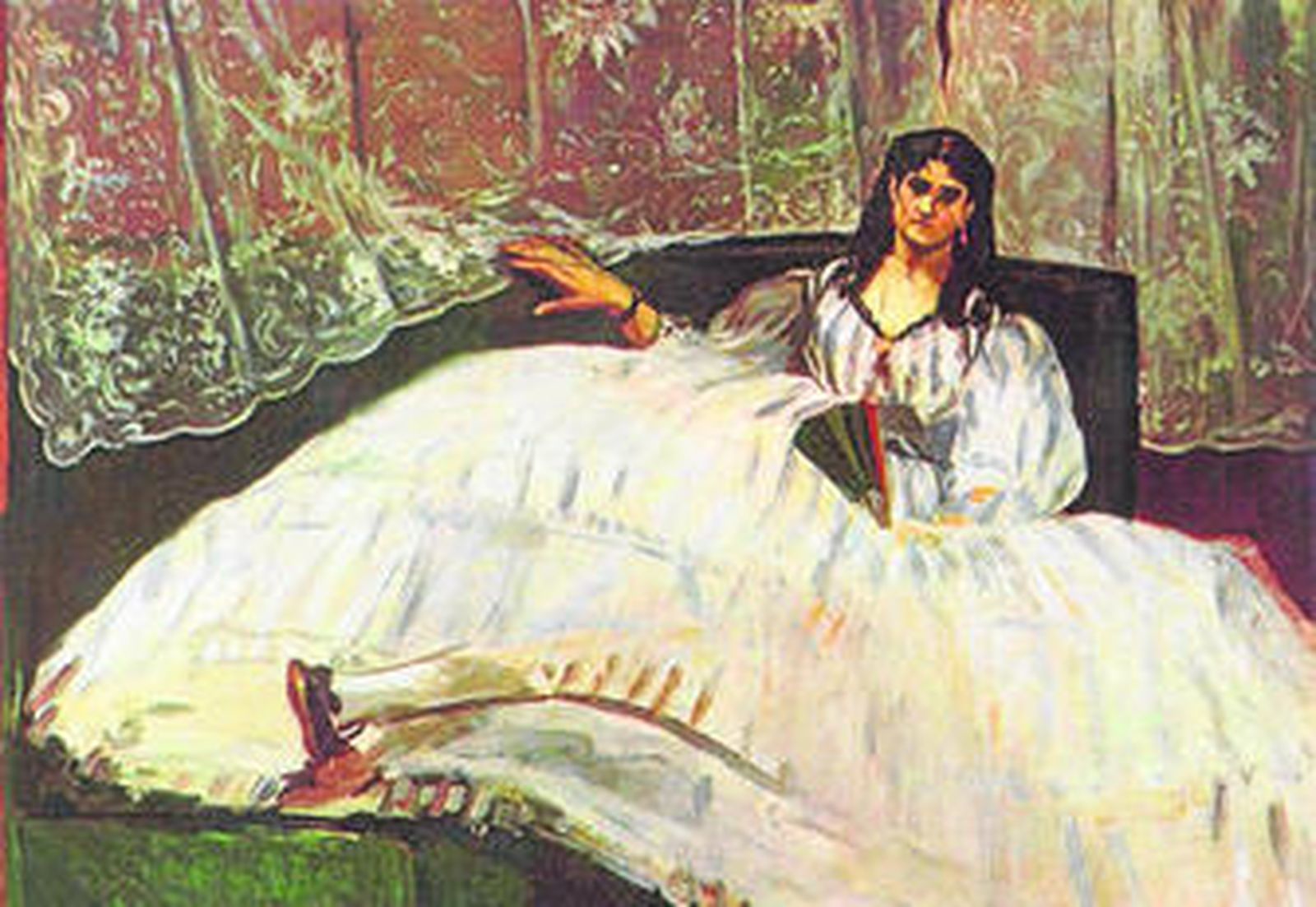 Retrato de la amante de Baudelaire, Jeanne Duval, por Édouard Manet (1862).