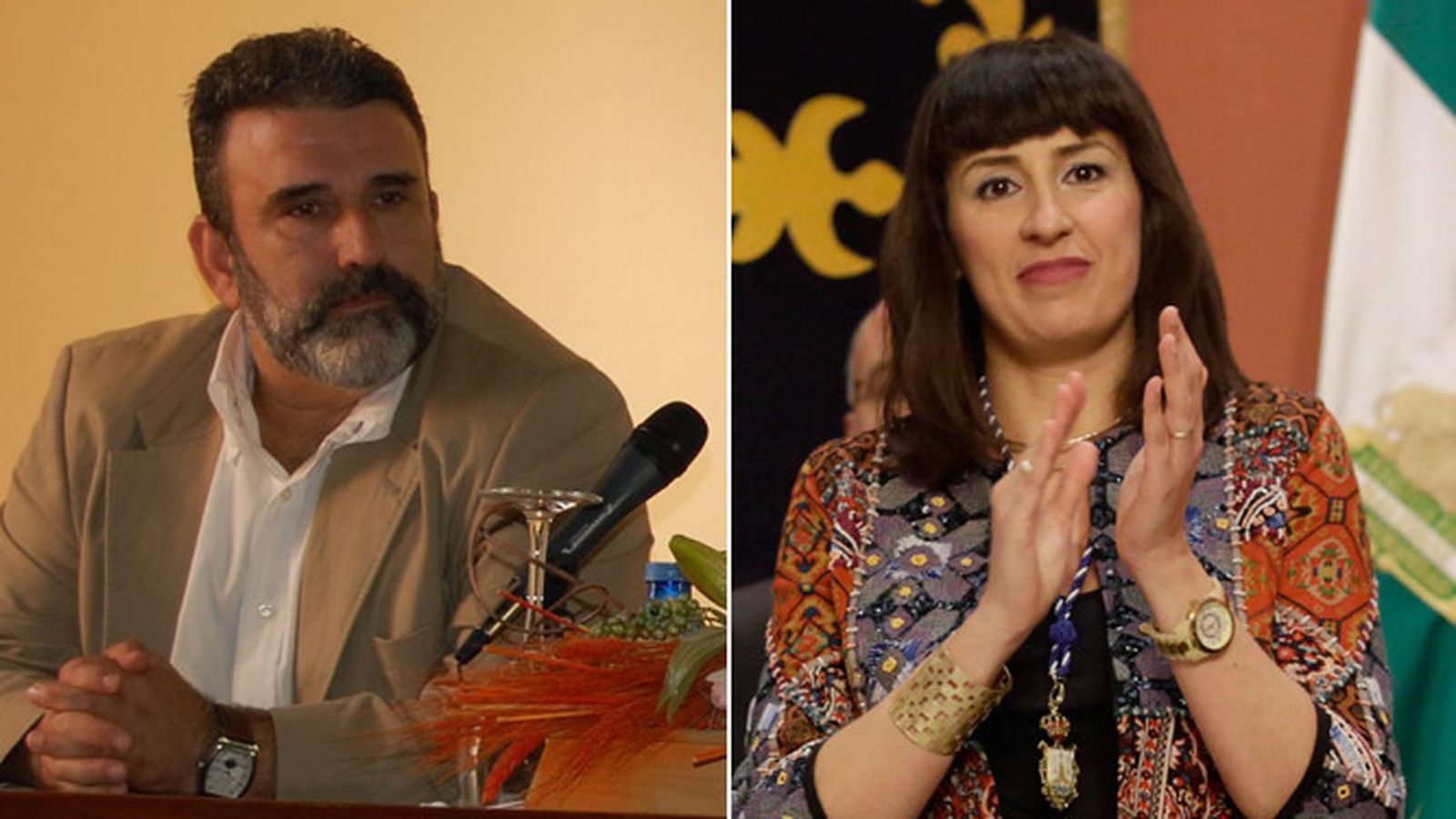 Rafael Chacón, secretario local del PSOE, y Miríam Burgos.