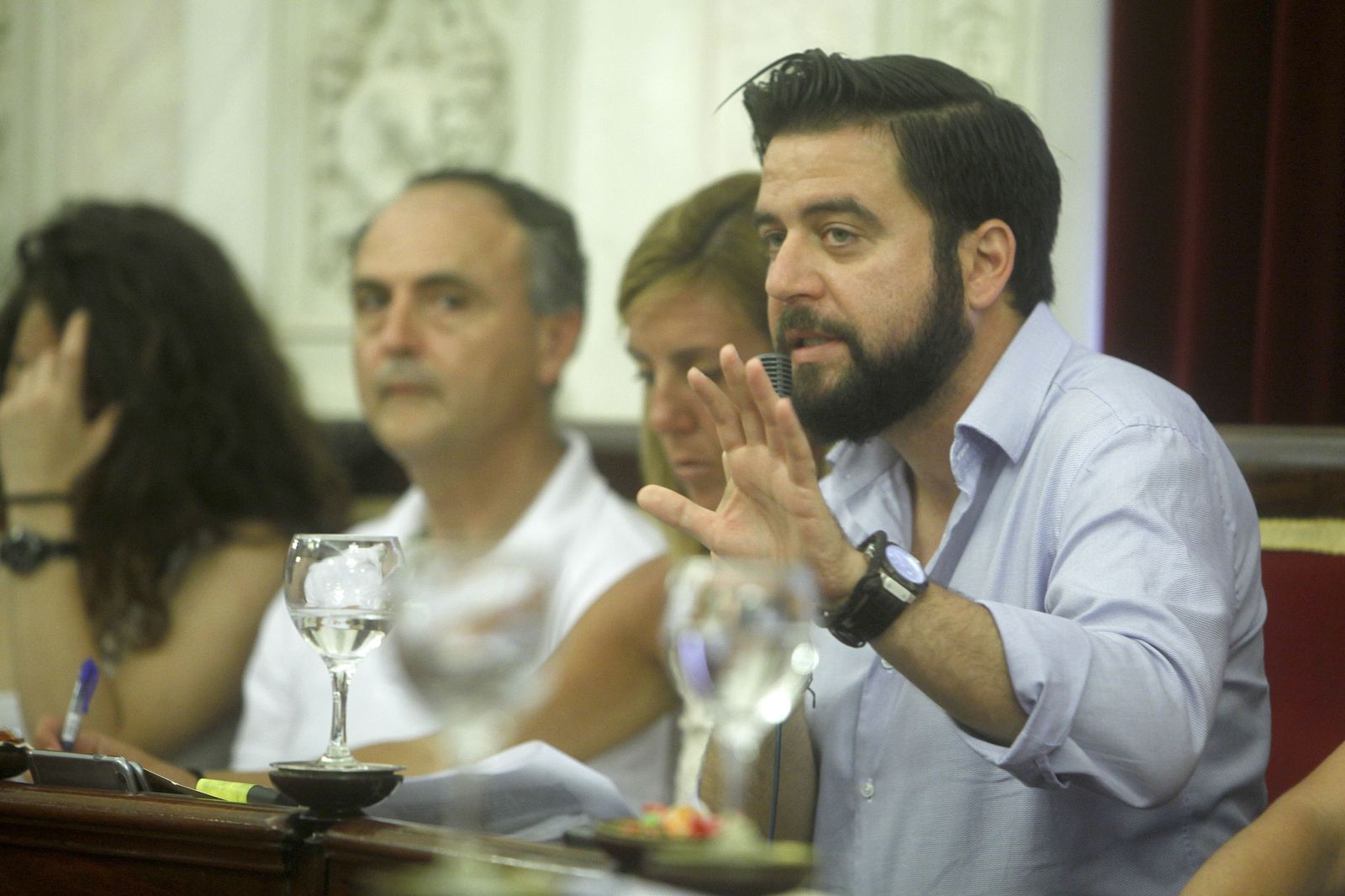 Fran González, líder del PSOE gaditano, en un pasado pleno de la Corporación.