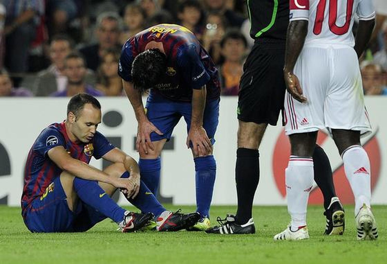 El Barcelona no consiguió pasar del empate ante un Milán muy a la italiana.

Foto: afp