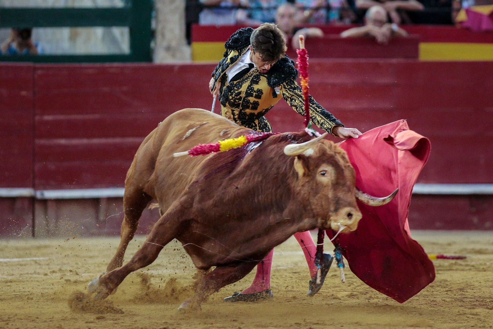 El diestro Varea da un pase a su segundo astado durante el segundo festejo de la Feria de Julio de Valencia. El diestro Varea da un pase a su segundo astado durante el segundo festejo de la Feria de Julio de Valencia.