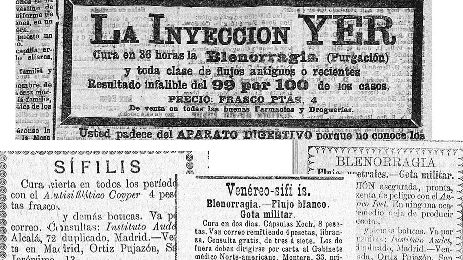 Anuncios de enfermedades venéreas.