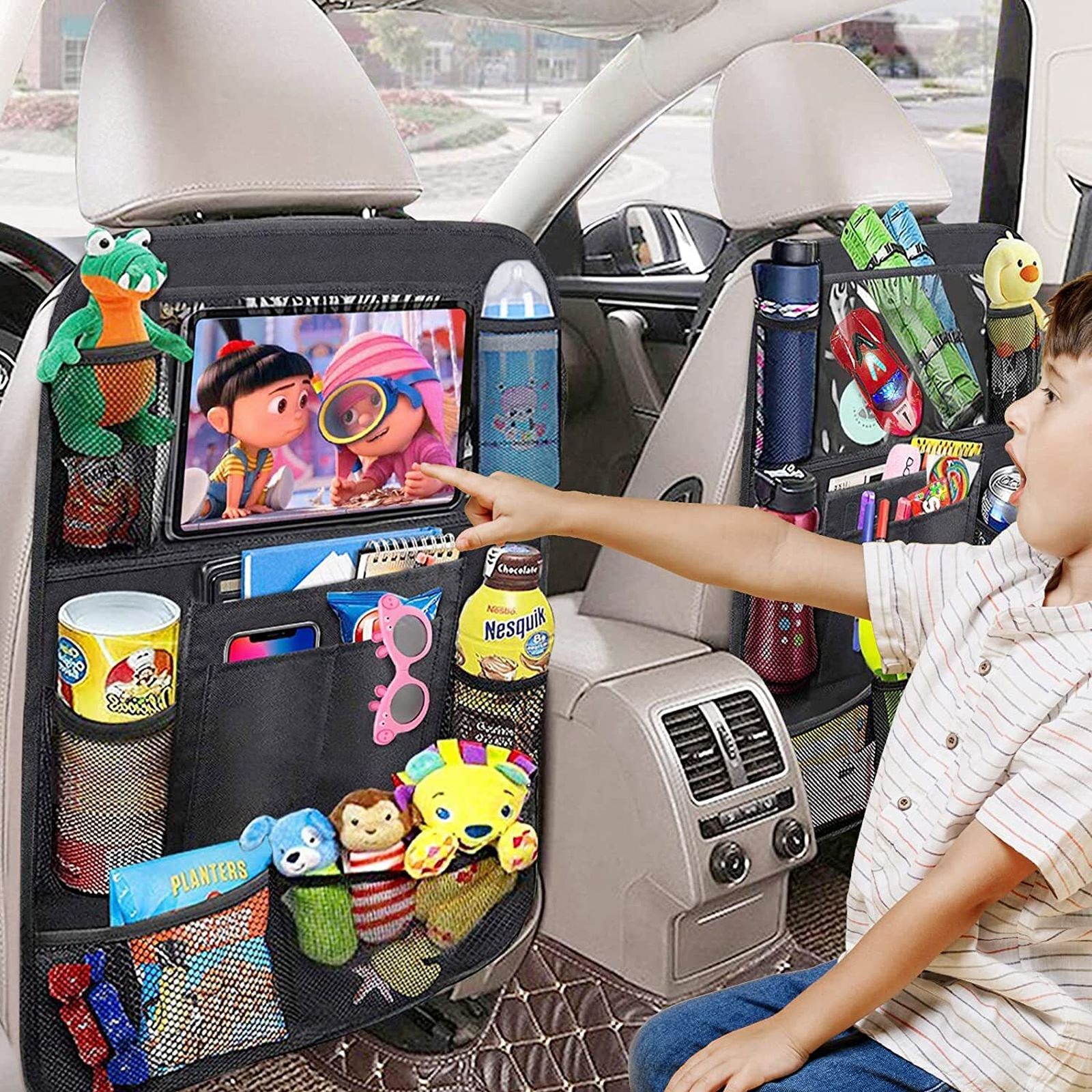 Organizador de asiento grande para automóvil que se vende en Amazon