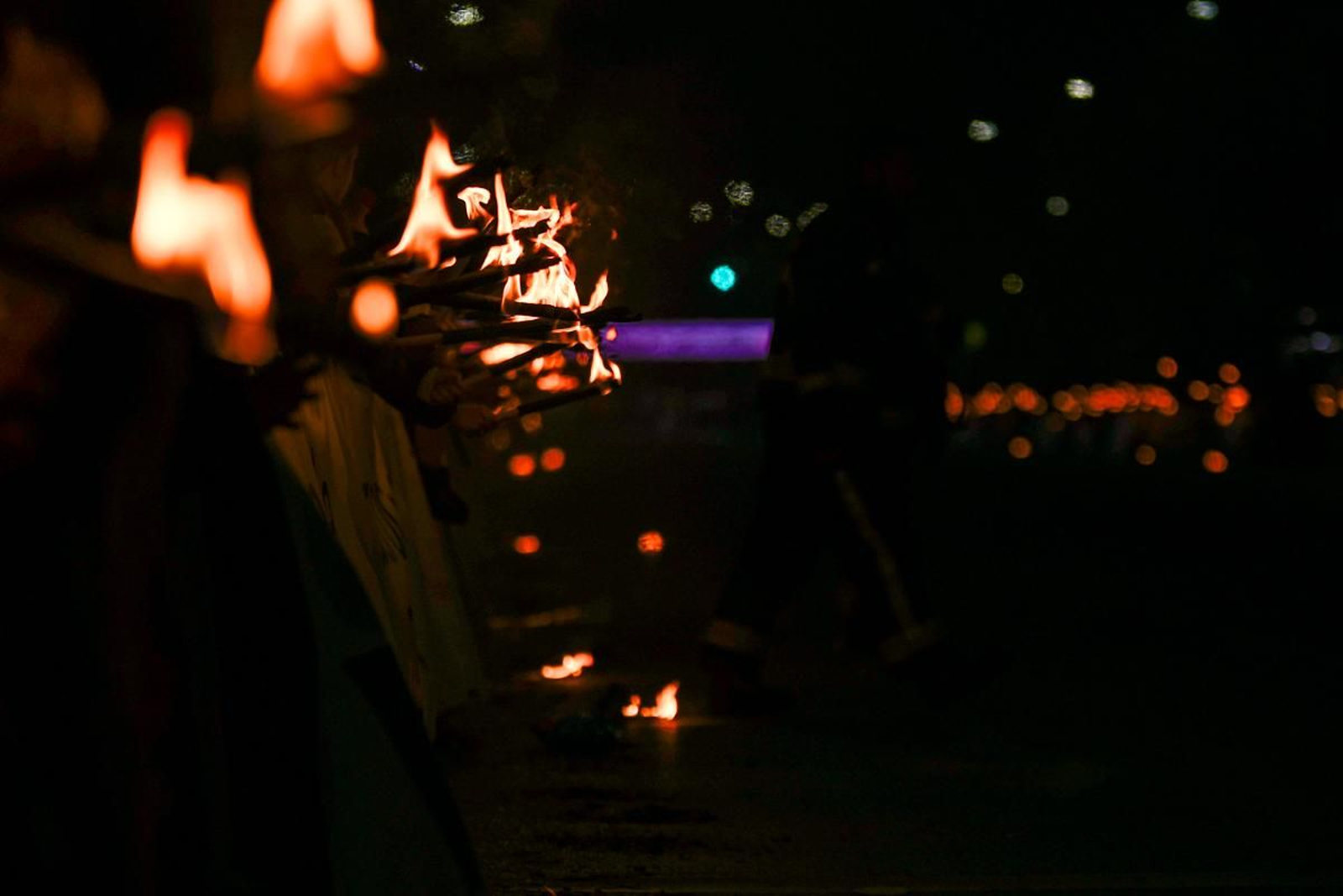 Antorchas, en el recorrido de la San Antón.