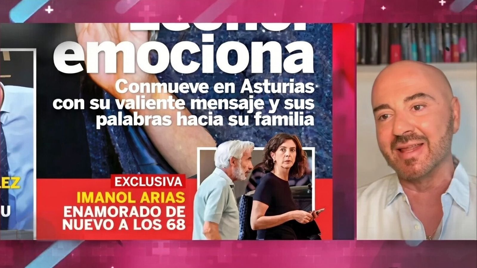Imanol Arias y su actual pareja en la portada de la revista 'Lecturas' hace un año