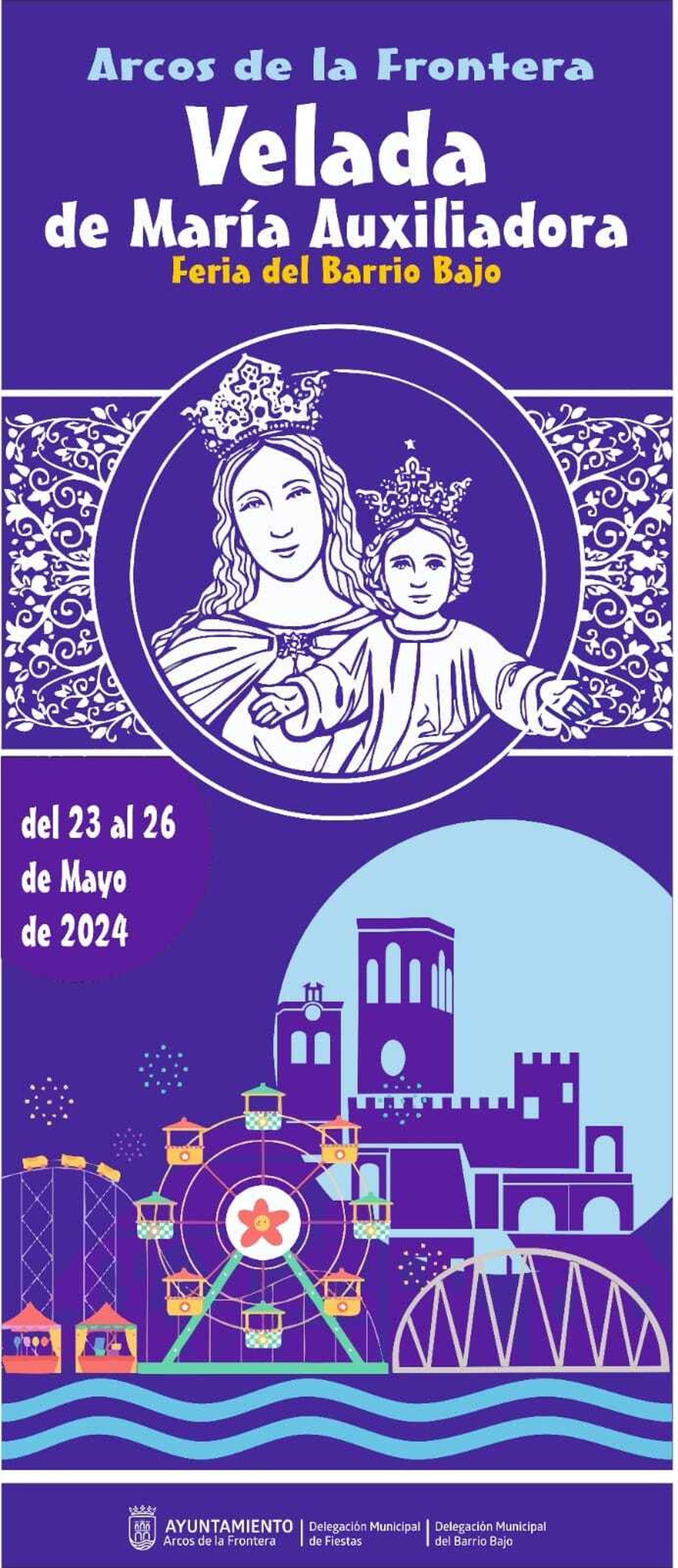 Cartel de la Velada de María Auxiliadora 2024 de Arcos.