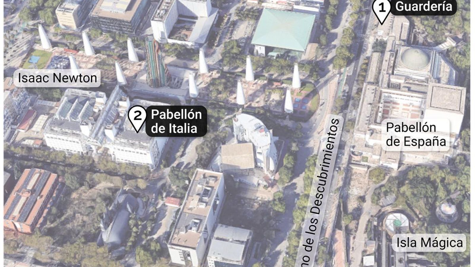 Mapa de la zona. Fuente: Google Maps y elaboración propia.