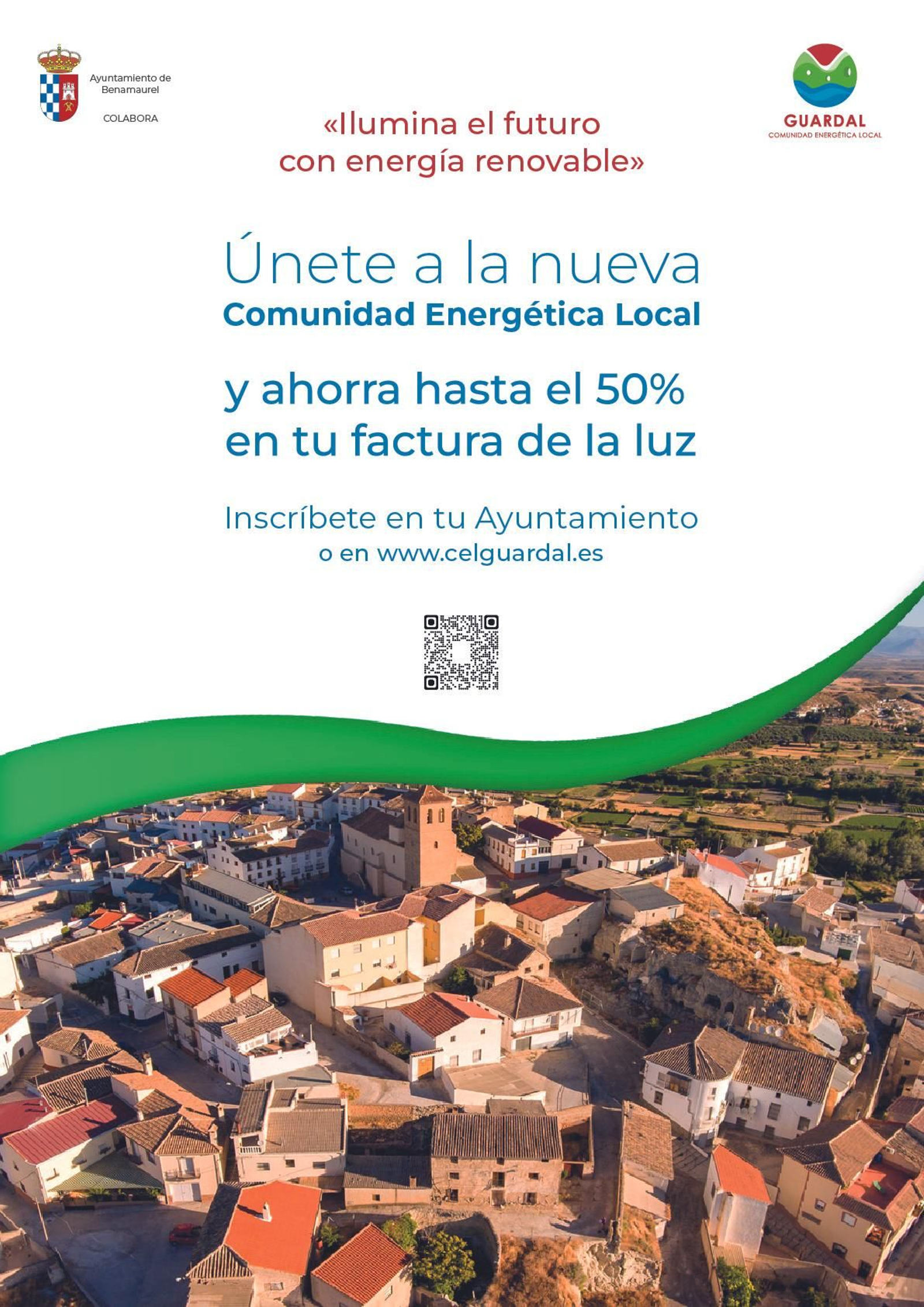 Cartel animando a unirse a la comunidad energética. Cartel animando a unirse a la comunidad energética.