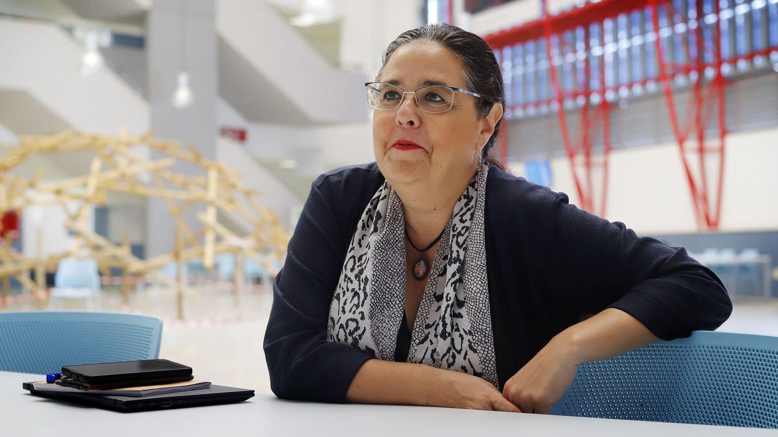 Estrella Gualda en un momento de la entrevista.