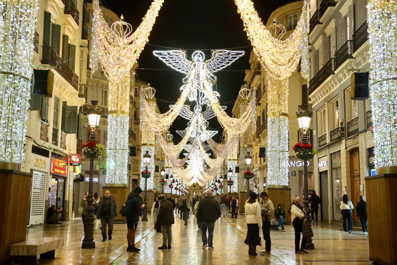 Calle Larios el domingo 6 de enero.