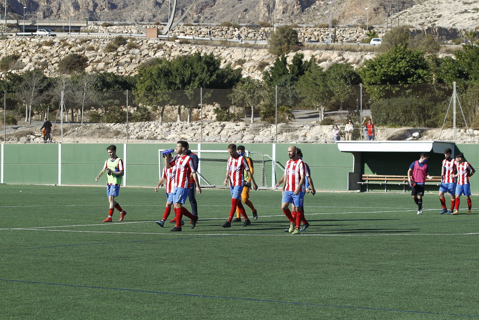 Jugadores del Poli Almería en la Ciudad Deportiva de Los Ángeles.