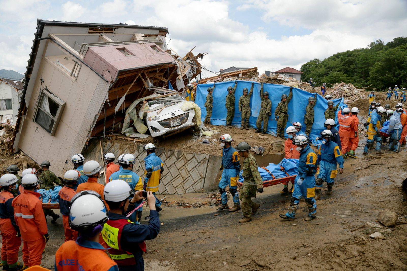 Imágenes de las lluvias en Japón