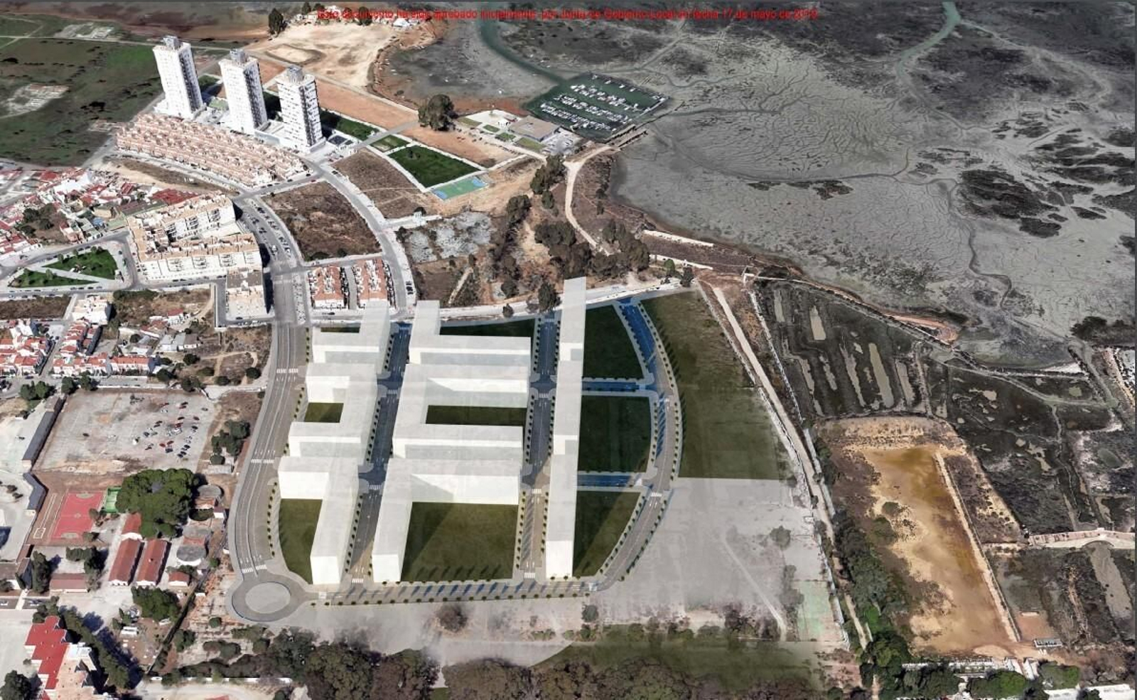 Recreación digital del desarrollo residencial de los suelos de Fábrica San Carlos (FSC).