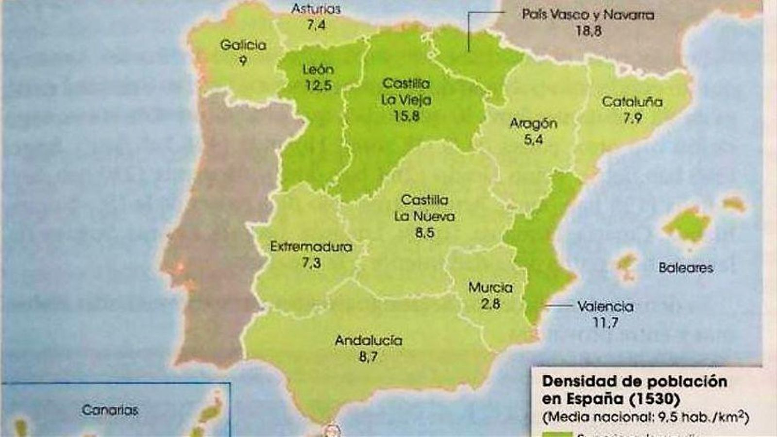 Así aparecía el mapa del libro denunciado, sin incluir el Reino de Granada.
