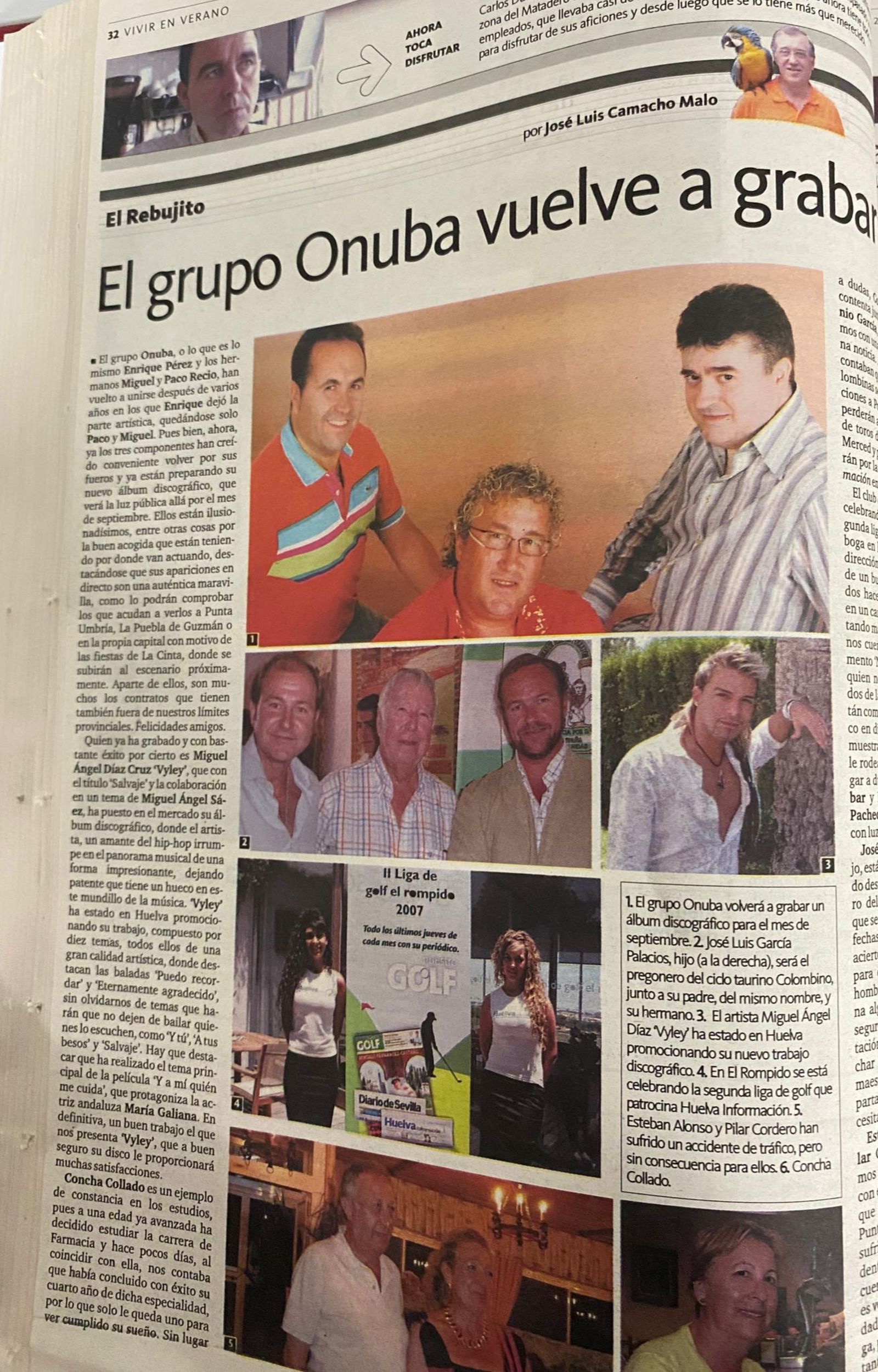 Información sobre la vuelta del grupo Onuba