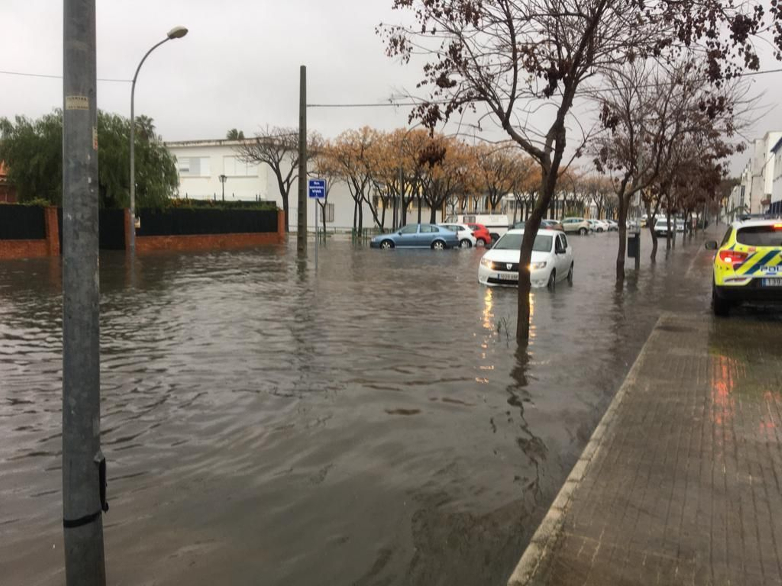 Efectos del temporal en El Puerto este jueves.
