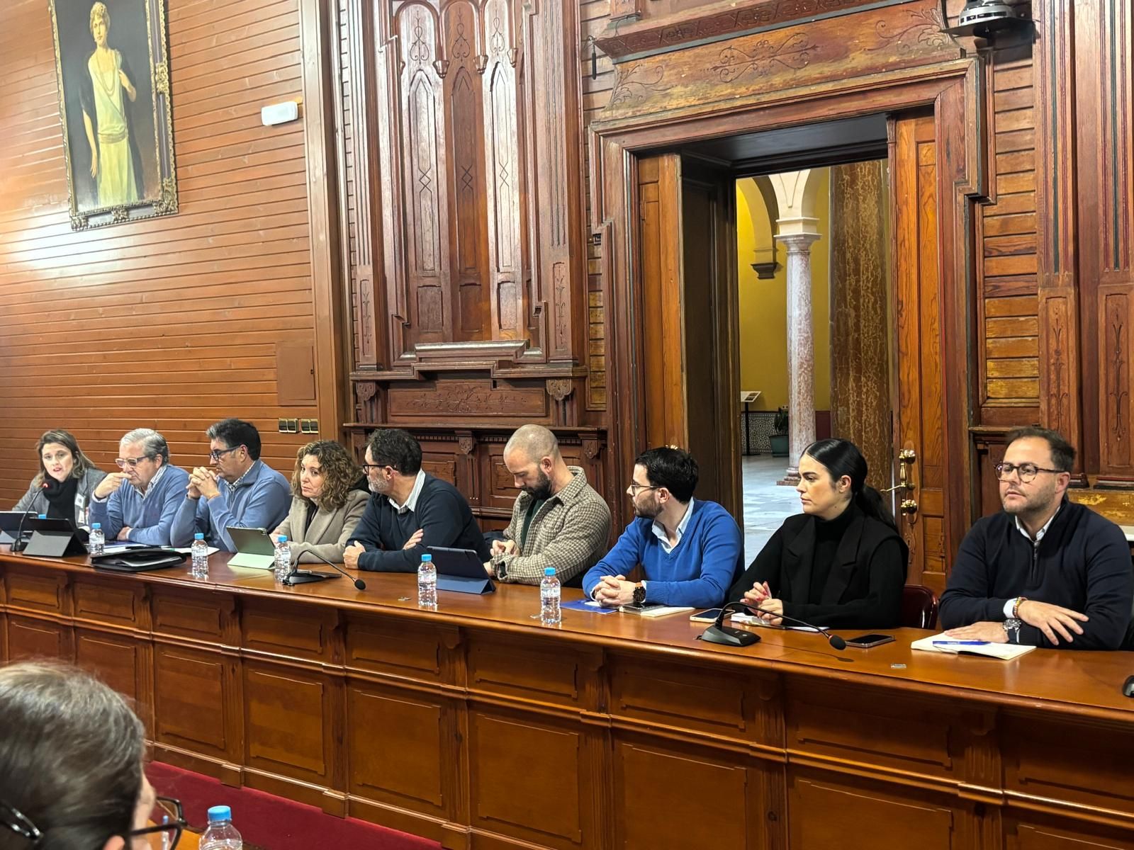 El grupo popular de Sanlúcar durante el pleno extraordinario.
