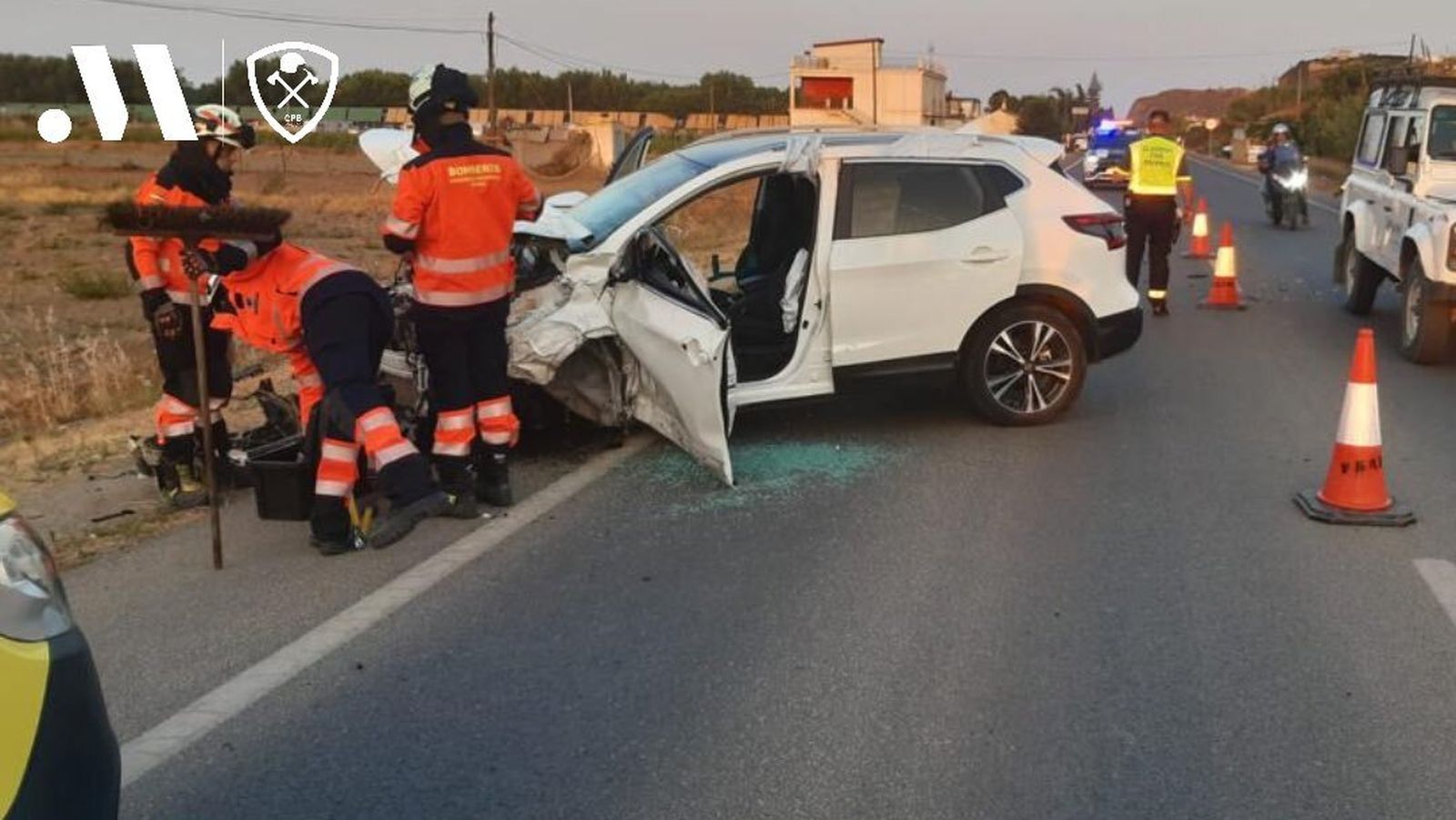 Uno de los vehículos implicados en el accidente.