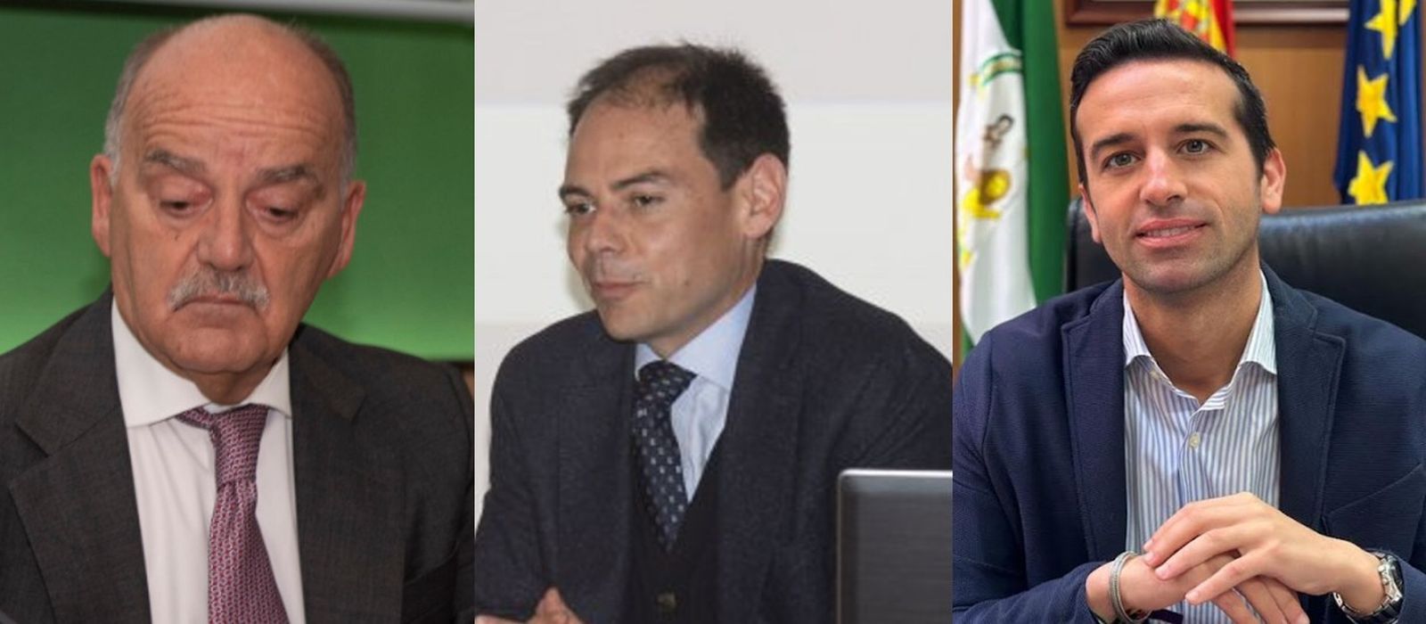 De izquierda a derecha, Ignacio de Cuevillas Matozzi, Francisco Zambrana Arellano y Esteban Rondón Mata