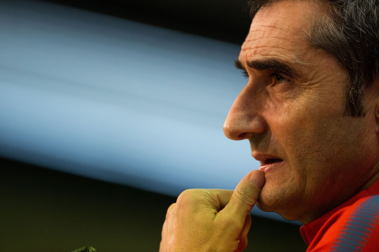 Ernesto Valverde, durante una conferencia de prensa.