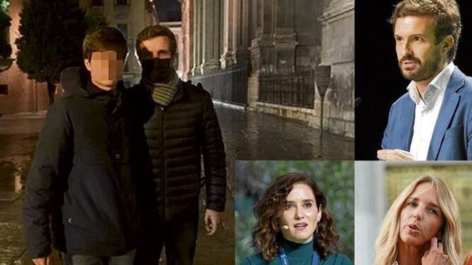 Pablo Casado, el 20N con un joven a las puertas de la Catedral de Granada.