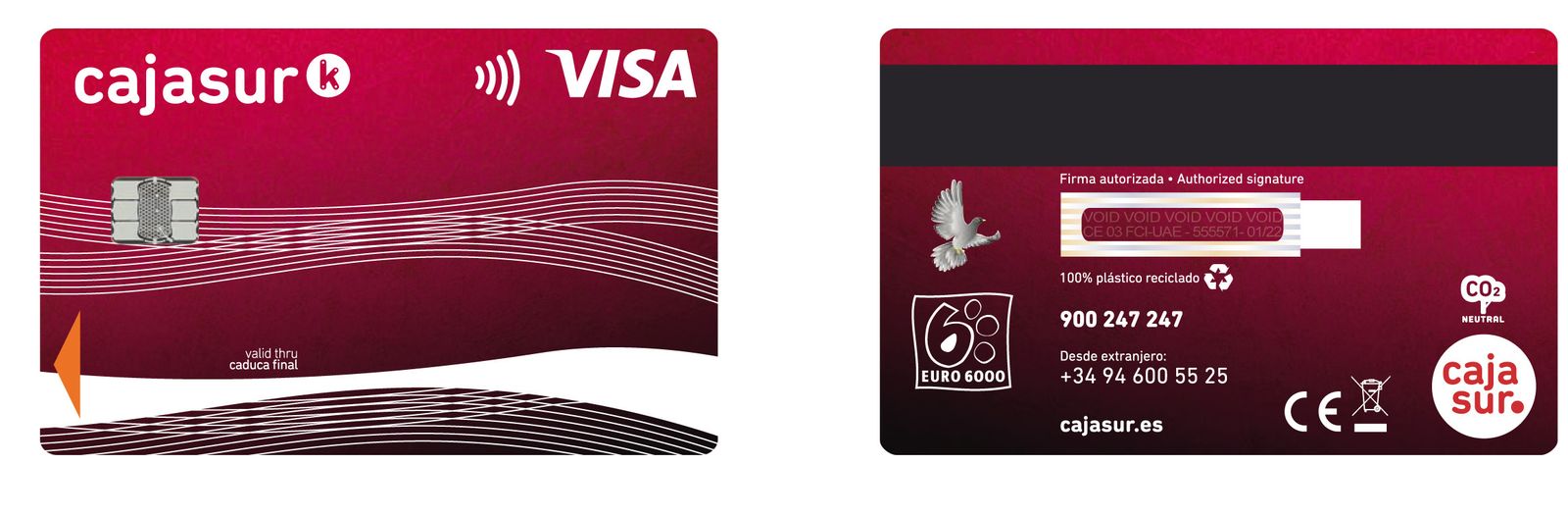 Imagen de las nuevas tarjetas de Cajasur.