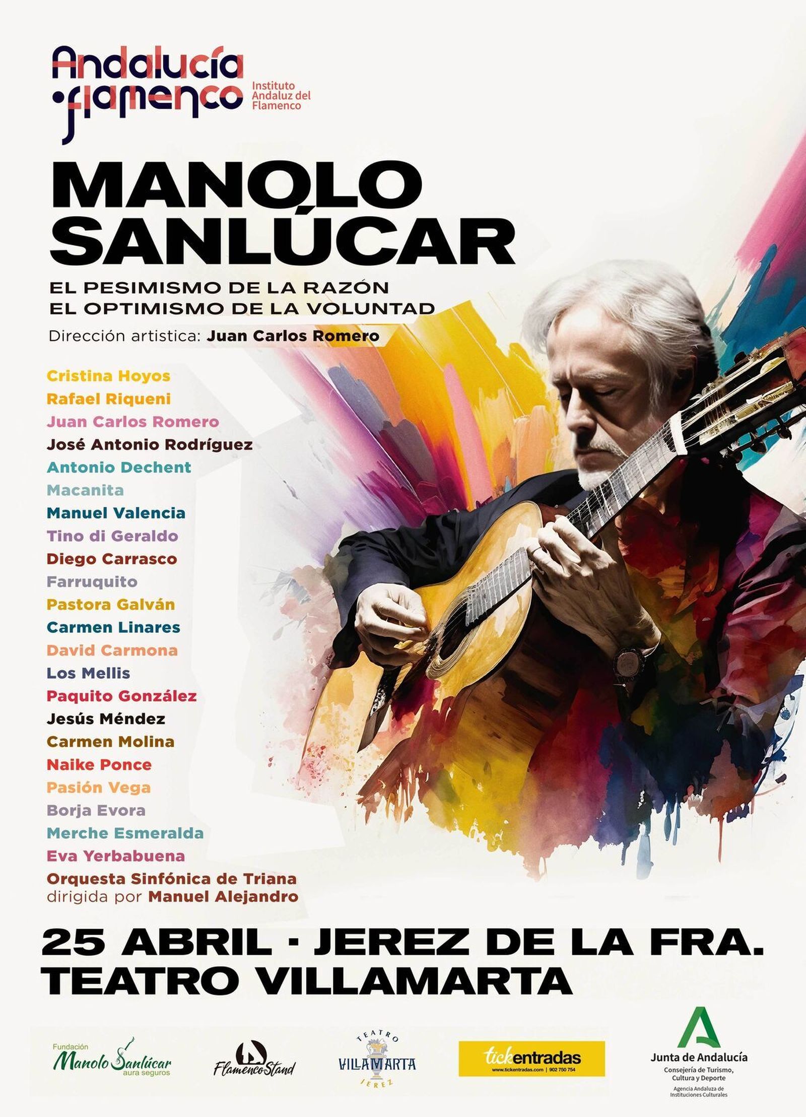 Cartel de la gala homenaje a Manolo Sanlúcar.