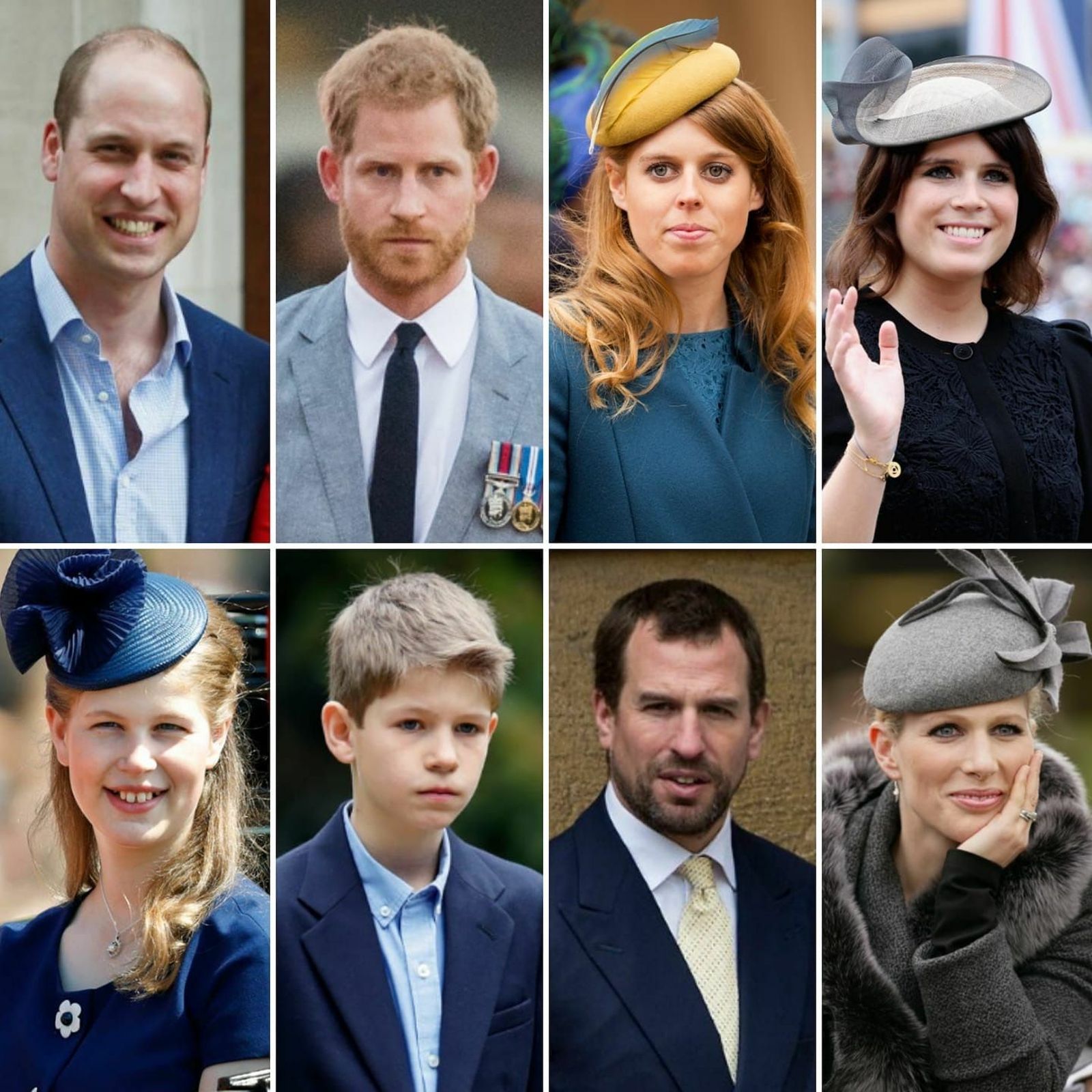 Los ocho nietos de Isabel II.