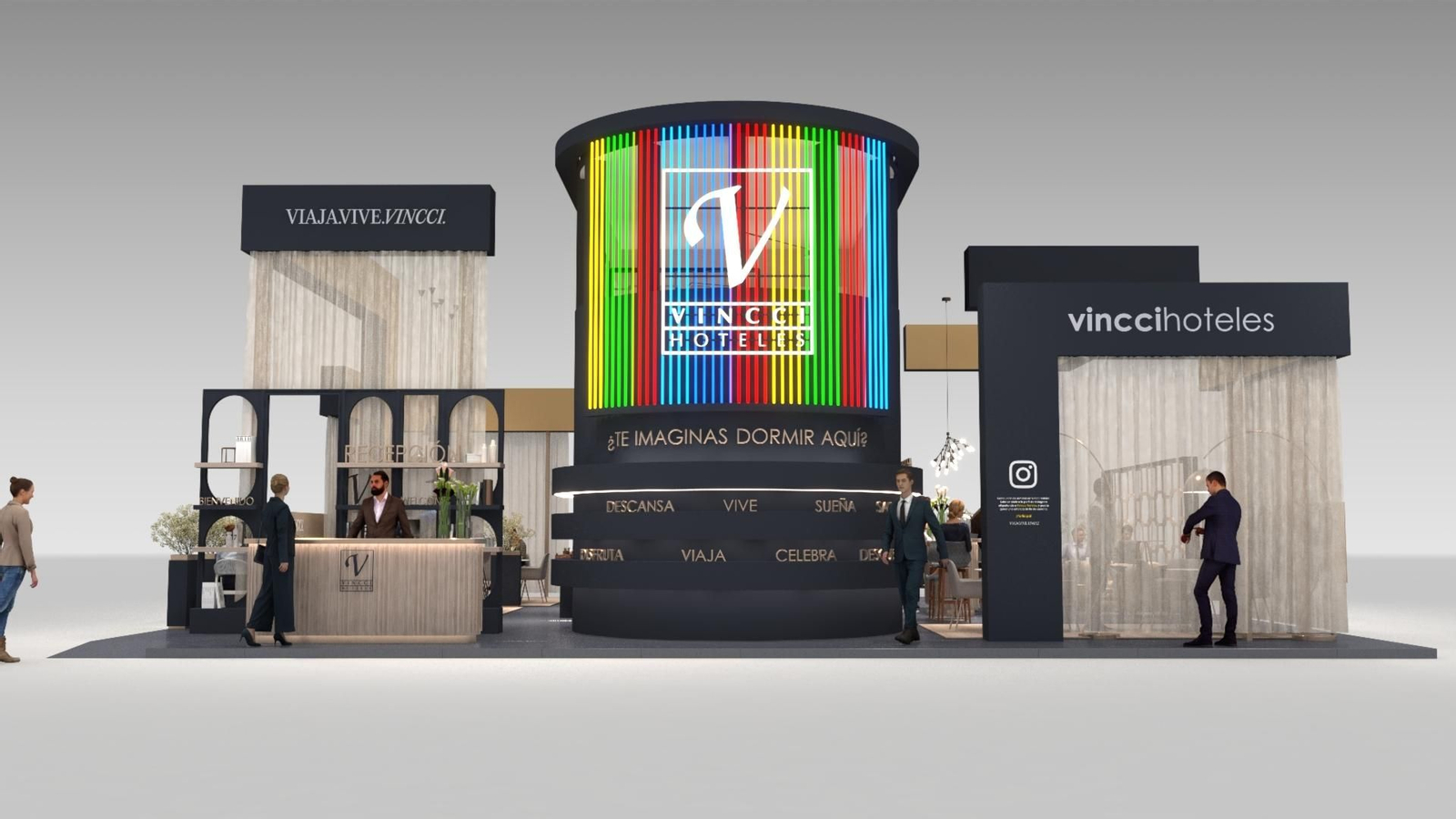 Recreación del stand de Vincci Hoteles en Fitur