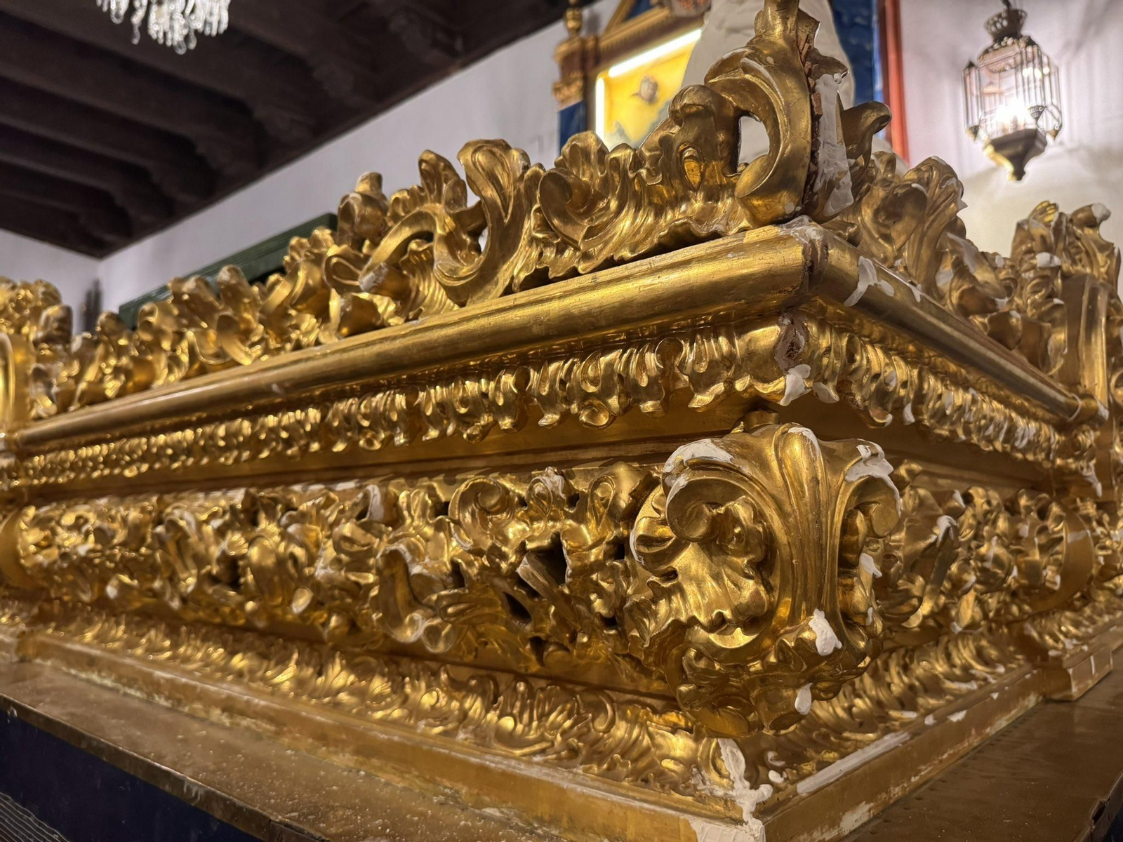 Estado actual de estas andas procesionales, ejecutadas en la década de los cuarenta del siglo pasado