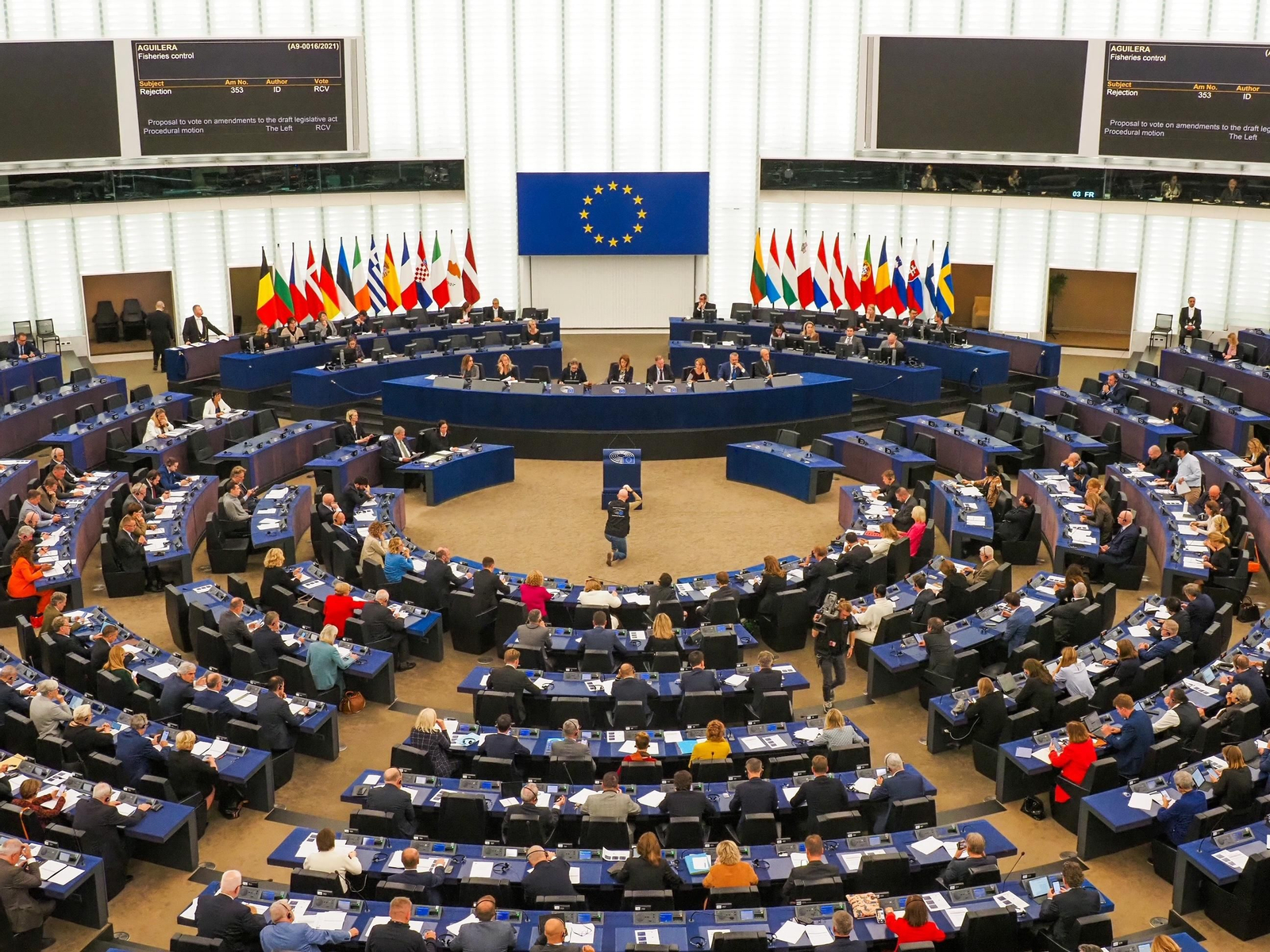 Parlamento Europeo durante la votación.